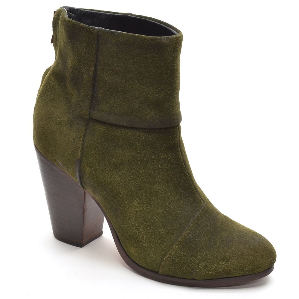rag & bone Newbury Green Suede Heeled Ankle Boot 37 / 7